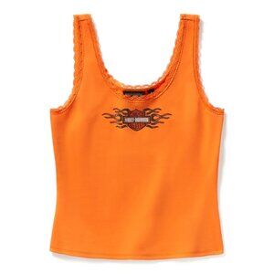 Harley-Davidson Women's Small Vintage Flames Bling Lace Trim Tank